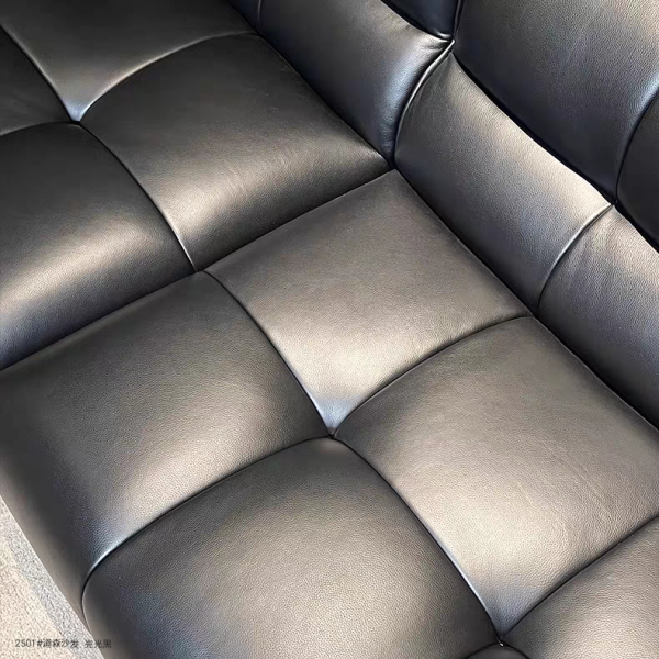 Eco-Genuine Leather Sofa with Russian Larch Frame Leather Settee Sofas - Image 2