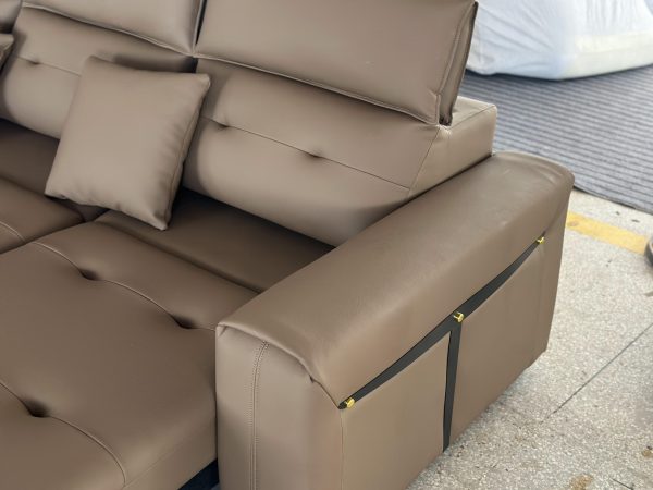 Leather Futon Sofa Converts to Bed in Seconds Electric Sofa for Apartment - Image 3