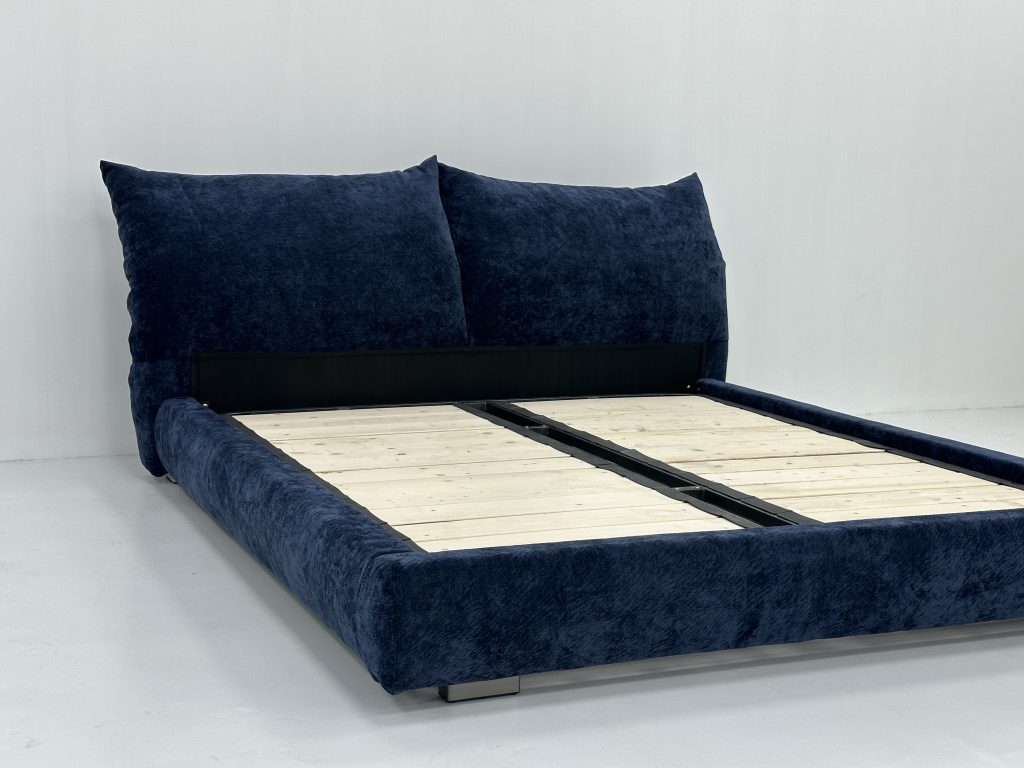 Top Grain Fabric Bed Frame with Wooden Base