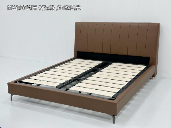 Italian Full Grain Leather Bed Queen Modern Design - Image 5