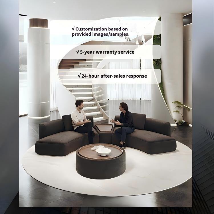Ergonomic curved modular sofa set customizable by images and samples 5 year warranty 24h after sales service with hidden storage E1 eco board coffee table