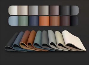 custom genuine leather color options for curved hotel sofa