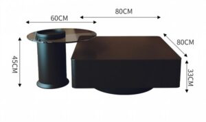 matching coffee table for curved leather hotel lobby sofa