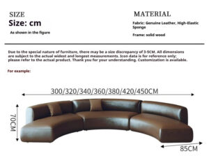 curved leather hotel lobby sofa with multiple custom sizes