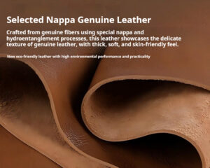 premium Nappa genuine leather upholstery for curved hotel lobby sofa
