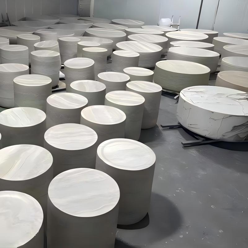 Mass Production FRP Travertine‑Look Coffee Table Factory Workshop