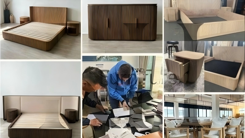 custom oak frame armchair factory sample and customer approval furniture production