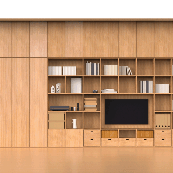 Custom modular wood TV cabinet set combination bookshelf and storage cabinet for living room
